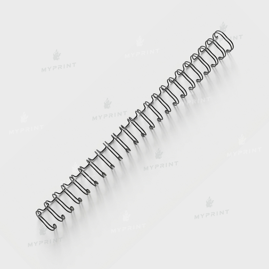 Металлическая пружина с двойной петлей для брошюровки А4, 2:1, 23 петли, 15,9 мм, черная, 50 шт. (12777) - фото 1 - Полиграфическое оборудование и материалы