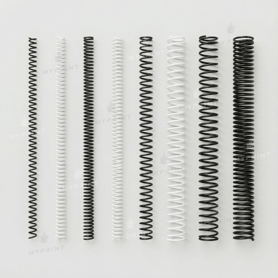 Plastic spiral binding coil for A4, 4:1, 48 loops, 10 mm, black, 100 pcs. (12781) - фото 3 - Printing equipment and materials