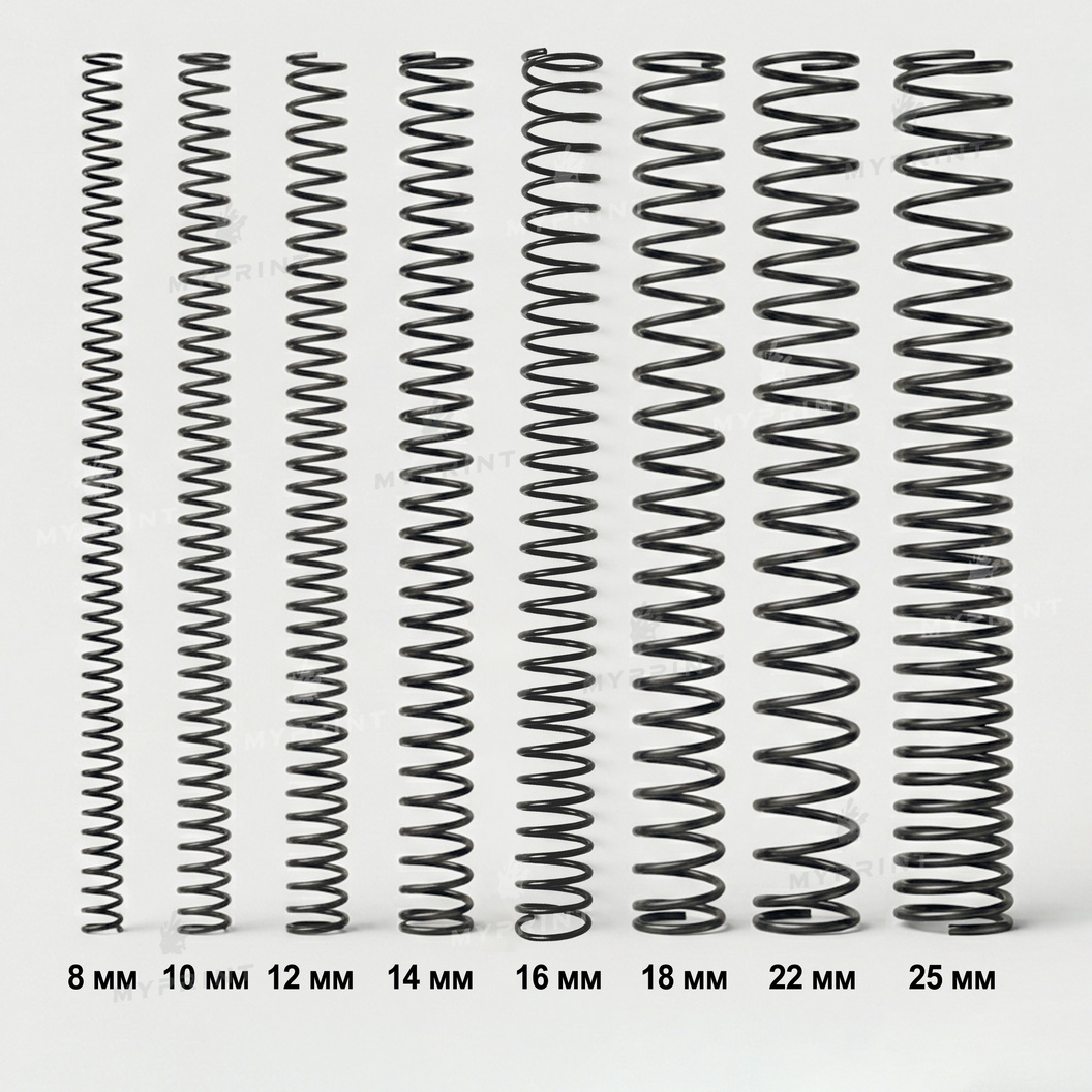 Plastic spiral binding coil for A4, 4:1, 48 loops, 12 mm, black, 100 pcs. (12783) - фото 3 - Printing equipment and materials