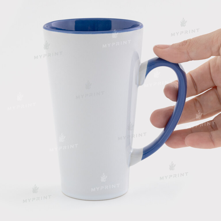 Sublimation Latte Mug Colored with Colored Handle blue 17 Oz (500 ml) (12666) 