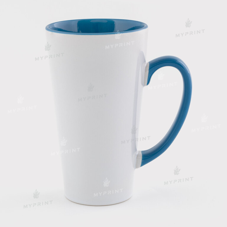 Sublimation Latte Mug Inside with Colored Handle light blue 17 Oz (500 ml) (12667) 