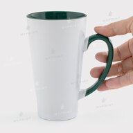 Sublimation latte Mug color with colored handle dark green 17 Oz (500 ml) (12668) - фото 2 Sublimation latte Mug color with colored handle dark green 17 Oz (500 ml) (12668) - фото 2 - Blanks for sublimation