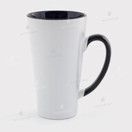Sublimation Latte Mug Colored Inside with Colored Handle royal blue 17 Oz (500 ml) (12665) - фото 1 - Blanks for sublimation