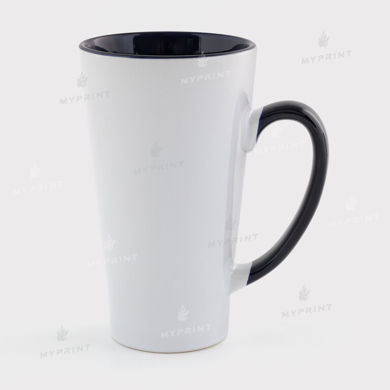 Sublimation Latte Mug Colored Inside with Colored Handle royal blue 17 Oz (500 ml) (12665) 