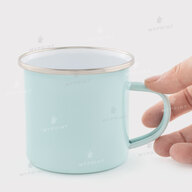 Sublimation mug metal enamel green with silver rim 11 oz (330 ml) (12831) - фото 2 - Blanks for sublimation