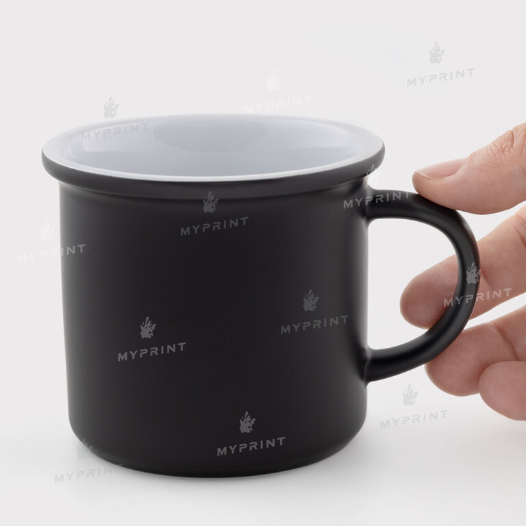 Чашка для сублімації в стилі емальованої хамелеон матова чорна 11 Oz (330 мл) (12698) 