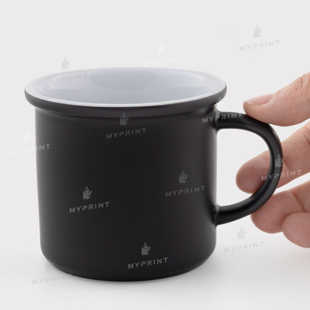 Кружка для сублимации в стиле эмалированной хамелеон матовая черная 11 Oz (330 мл) (12698) - фото 2 - Заготовки для сублимации