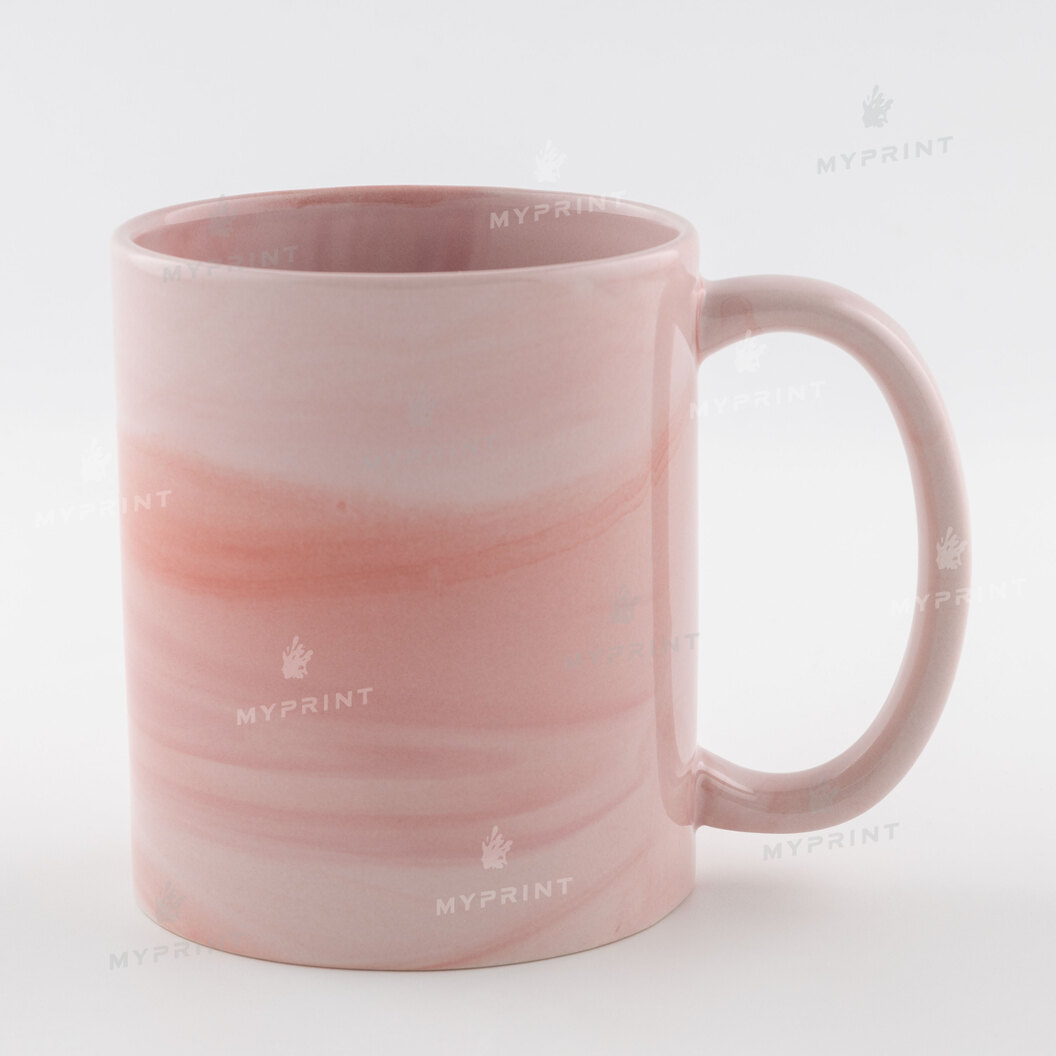 Sublimation Mug marble pink 11 Oz (330 ml) (12693) - фото 1 - Blanks for sublimation