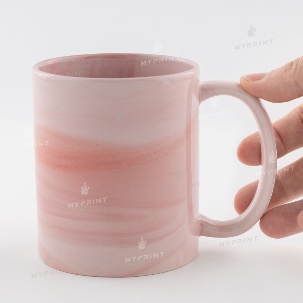 Sublimation Mug marble pink 11 Oz (330 ml) (12693) - фото 2 - Blanks for sublimation