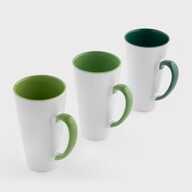 Sublimation Latte mug Inside with Colored Handle Green 17 Oz (500 ml) (12669) - фото 3 - Blanks for sublimation
