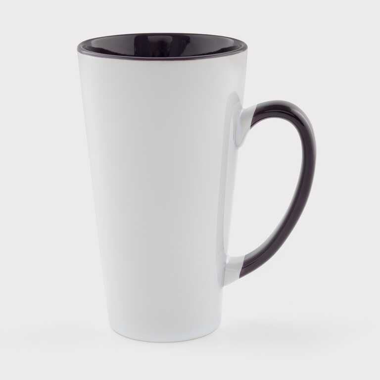 Кружка для сублимации латте цветная внутри с цветной ручкой пурпурная 17 Oz (500 мл) (12662) 