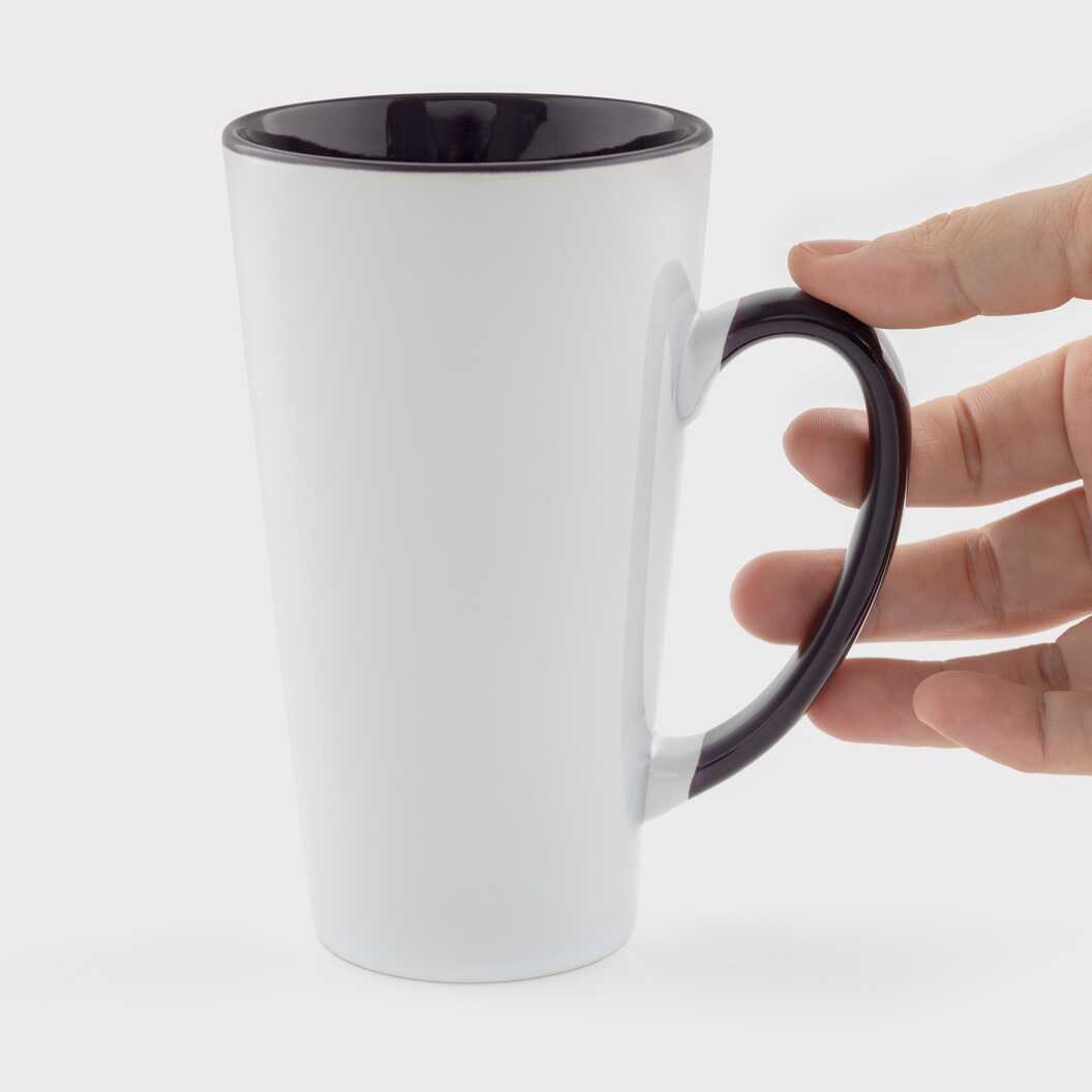 Sublimation Latte Mug Inside with Colored Handle purple 17 Oz (500 ml) (12662) - фото 2 - Blanks for sublimation