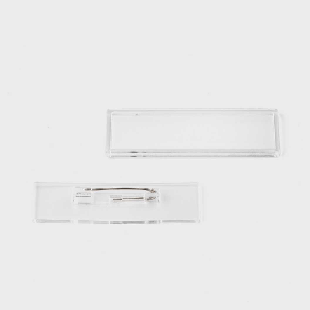 The blank for the acrylic badge is rectangular 20*60 mm (6036) - фото 2 - Equipment and blanks for badges magnets key rings