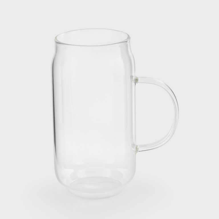 Банка для сублимации с ручкой стеклянная прозрачная (500 мл) (12699) 