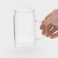 Банка для сублімації з ручкою скляна прозора (500 мл) (12699) - фото 2 - Заготовки для сублімації