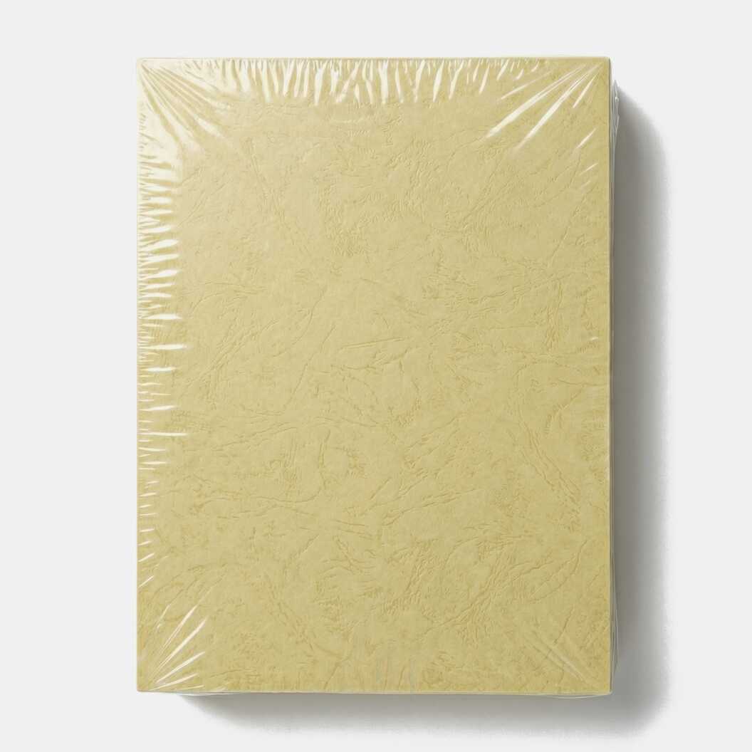 Обложка картонная для брошюровки А4, тиснение кожа, 230 г/м², бежевая, 100 листов (12805) - фото 2 - Полиграфическое оборудование и материалы