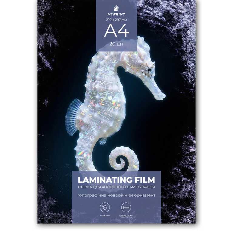 Плівка для холодного ламінування My Print Christmas ribbon голографічна новорічний орнамент, A4, 20 шт (12995) Плівка для холодного ламінування My Print Christmas ribbon голографічна новорічний орнамент, A4, 20 шт (12995)