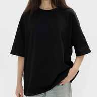 Футболка жіноча оверсайз бавовна / еластан 200 г/м², чорна, XS/S (13068) - фото 2 - Заготовки для сублімації