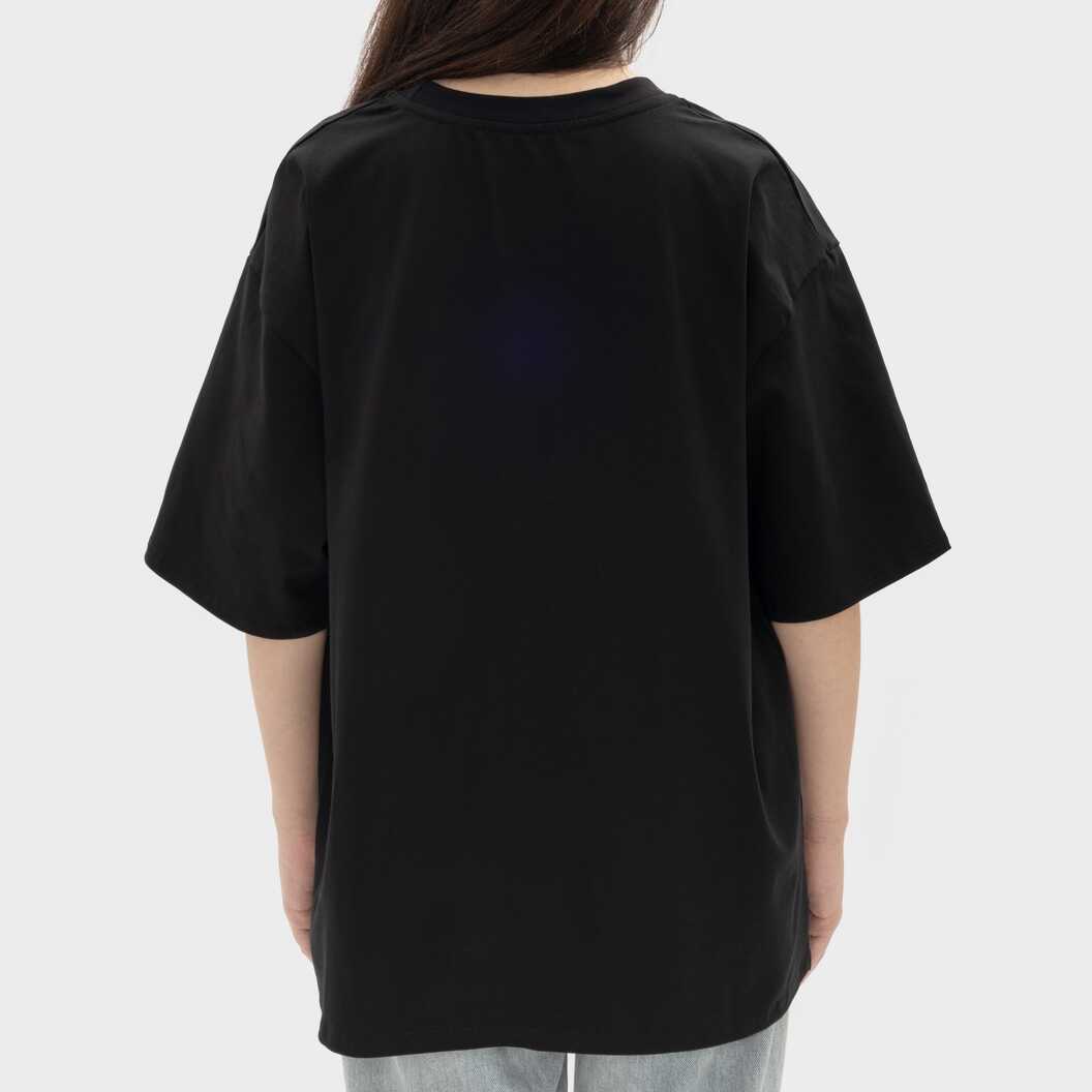 Футболка жіноча оверсайз бавовна / еластан 200 г/м², чорна, XS/S (13068) - фото 3 - Заготовки для сублімації