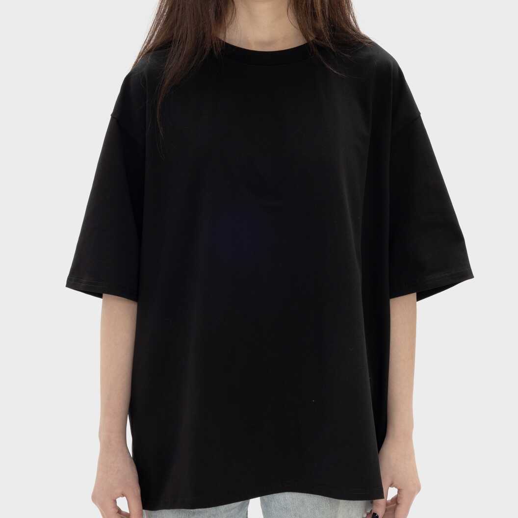 Футболка жіноча оверсайз бавовна / еластан 200 г/м², чорна, M/L (13069) - фото 1 - Заготовки для сублімації