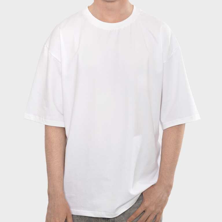 Футболка чоловіча оверсайз бавовна / еластан 200 г/м², біла, L/XL (13072) 