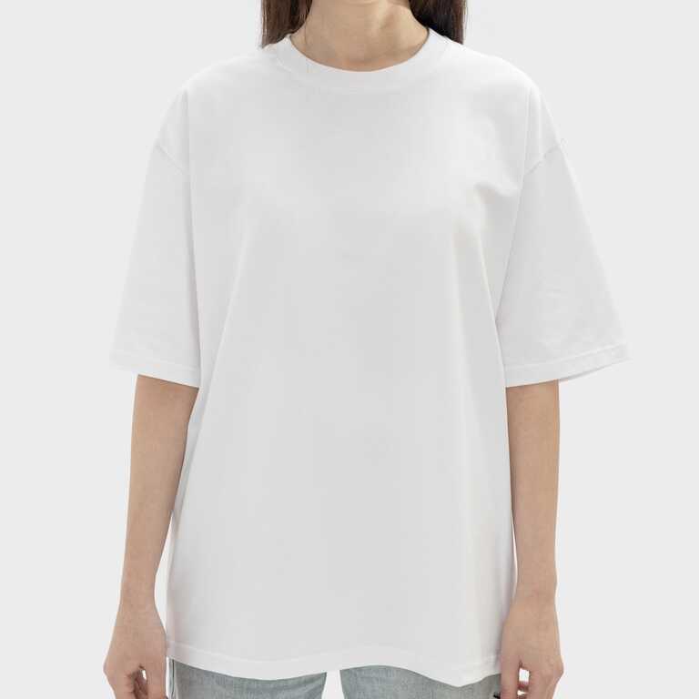 Футболка жіноча оверсайз бавовна / еластан 200 г/м², біла, XS/S (13071) 