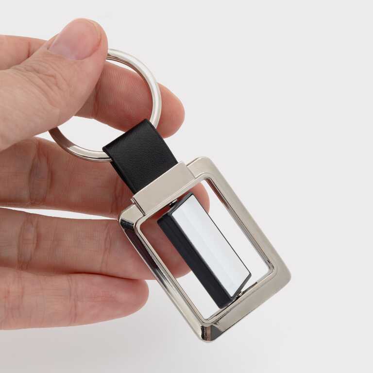 Metal Double-Sided Rotating Rectangular Sublimation Keychain 18*26 mm (13158) 