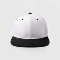 Кепка с прямым козырьком snapback белая с черным козырьком (13272) - фото 2 - Заготовки для сублимации