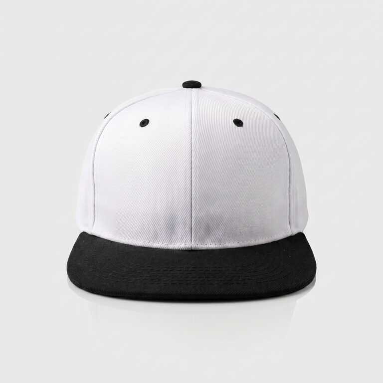Кепка с прямым козырьком snapback белая с черным козырьком (13272) 