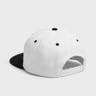 Кепка с прямым козырьком snapback белая с черным козырьком (13272) - фото 3 - Заготовки для сублимации
